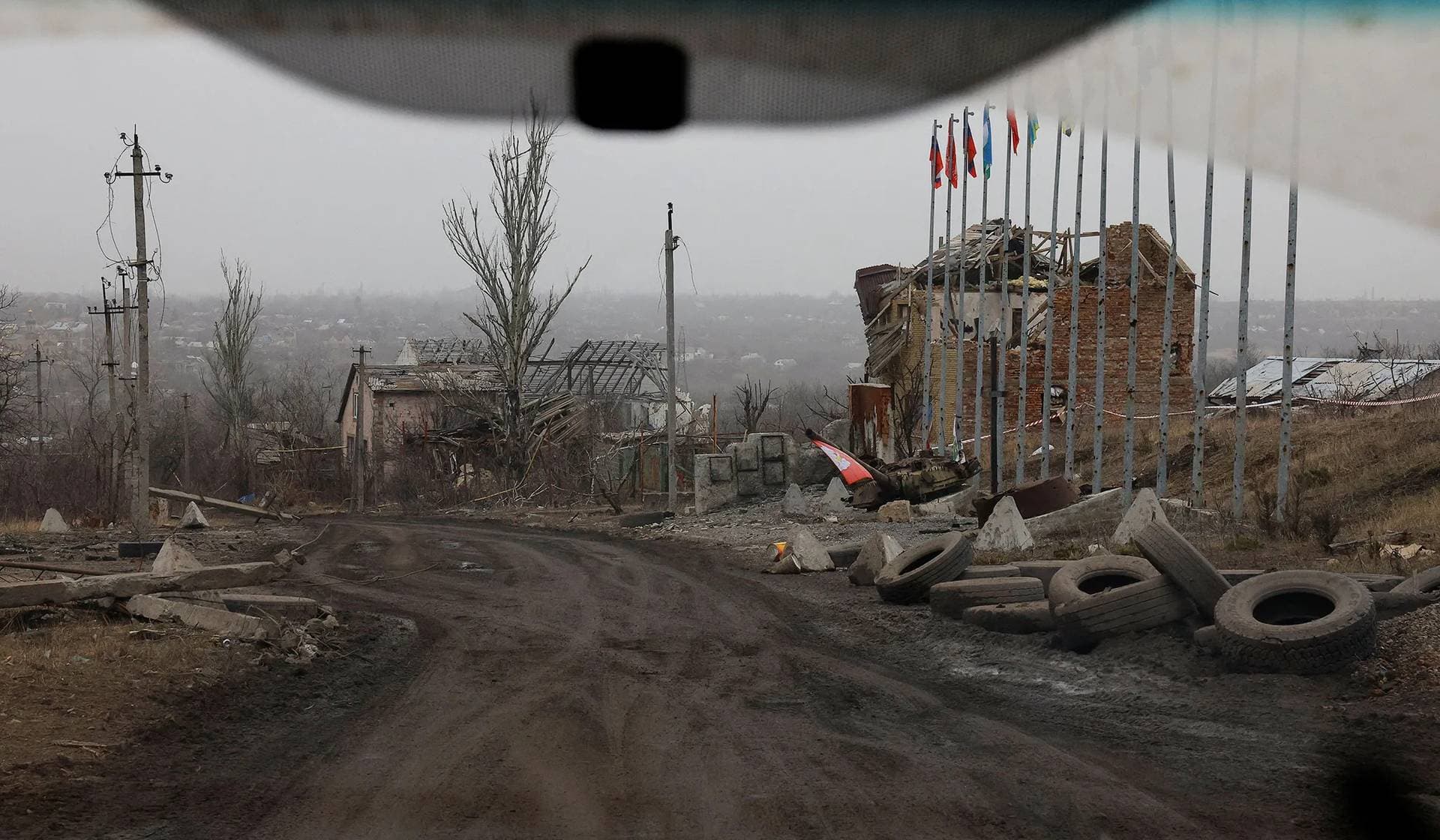 Destroyed buildings in Avdiivka