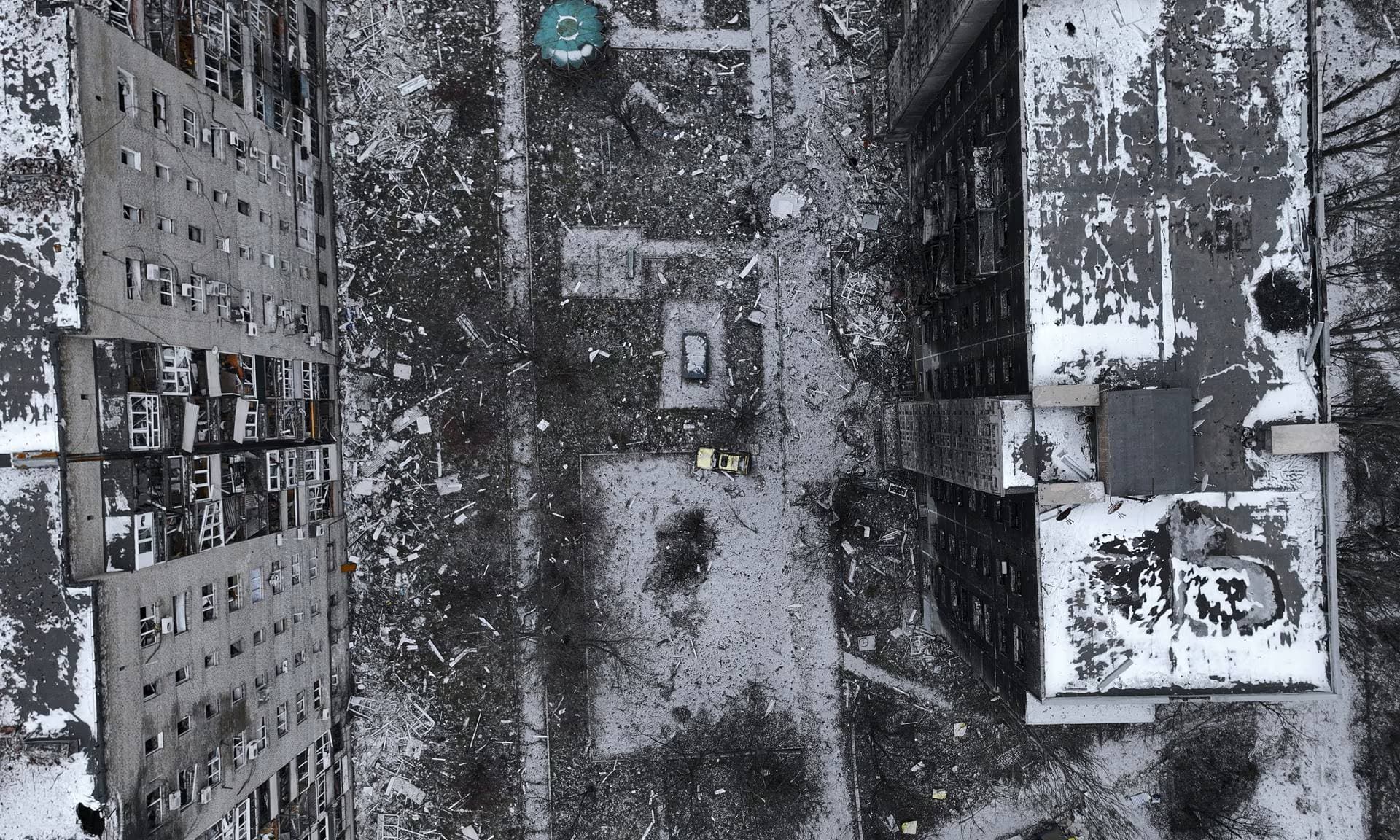 An aerial view of Avdiivka