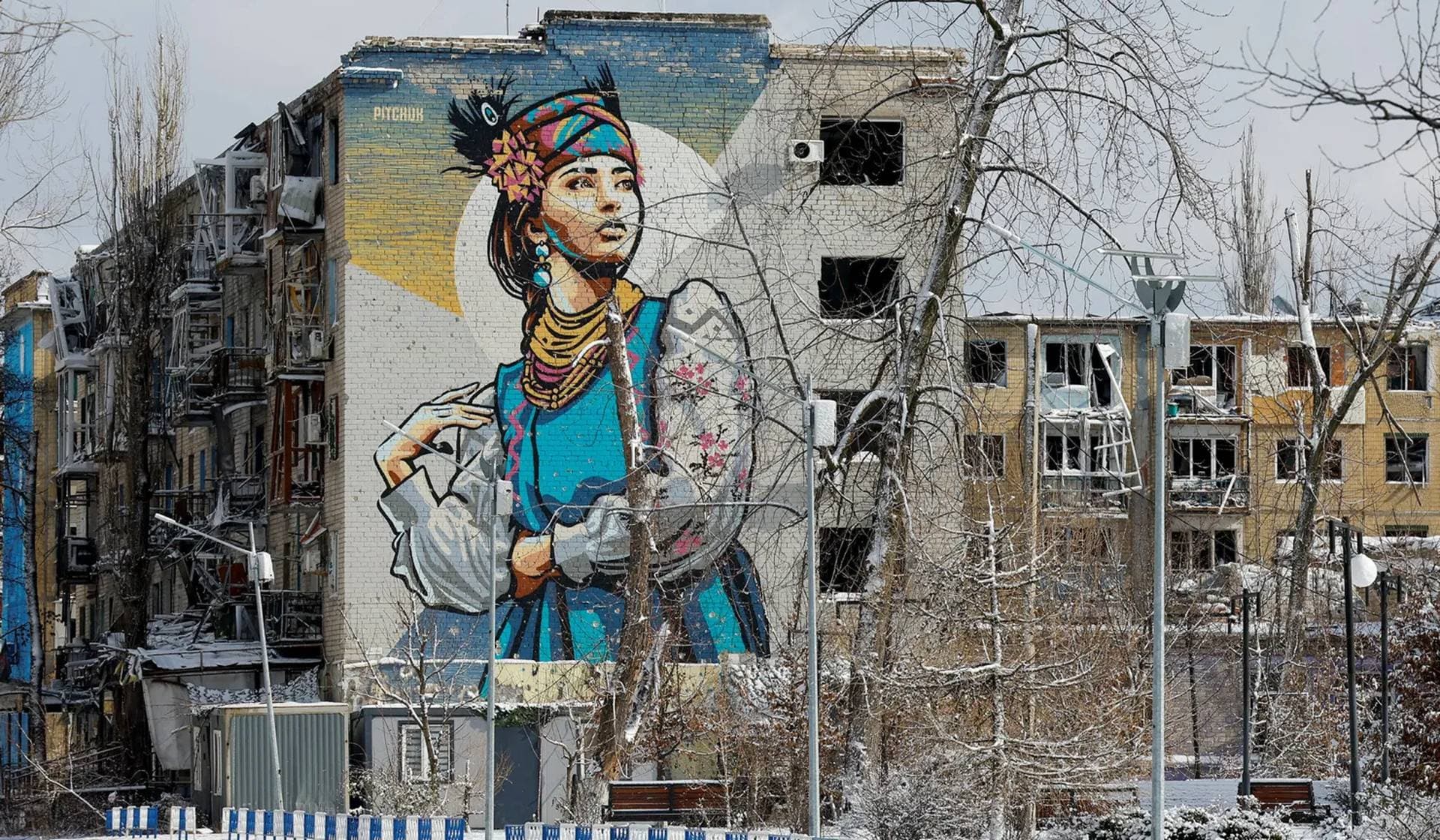 Destroyed buildings in Avdiivka