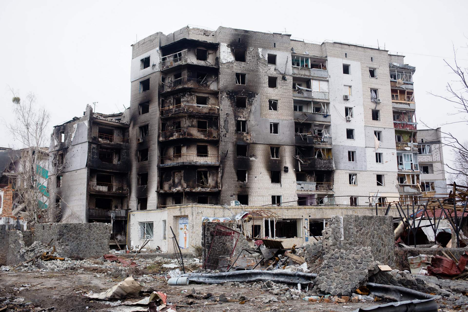 Borodyanka looks like after the retreat of Russian troops