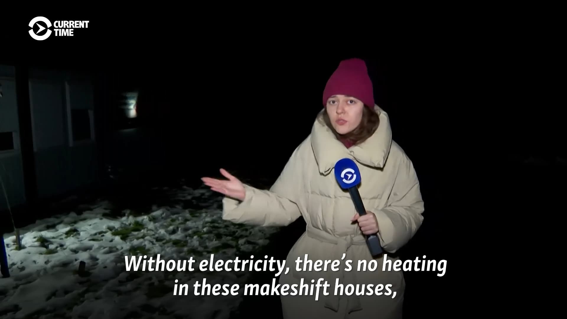 Evacuees living in container housing in Bucha