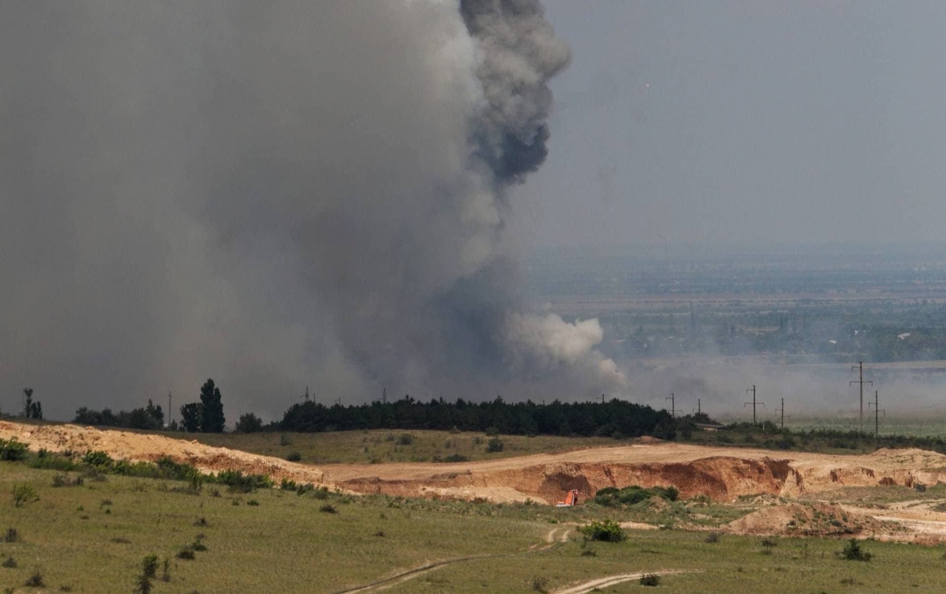 Explosions at the training ground could still be heard several hours after the fire was reported
