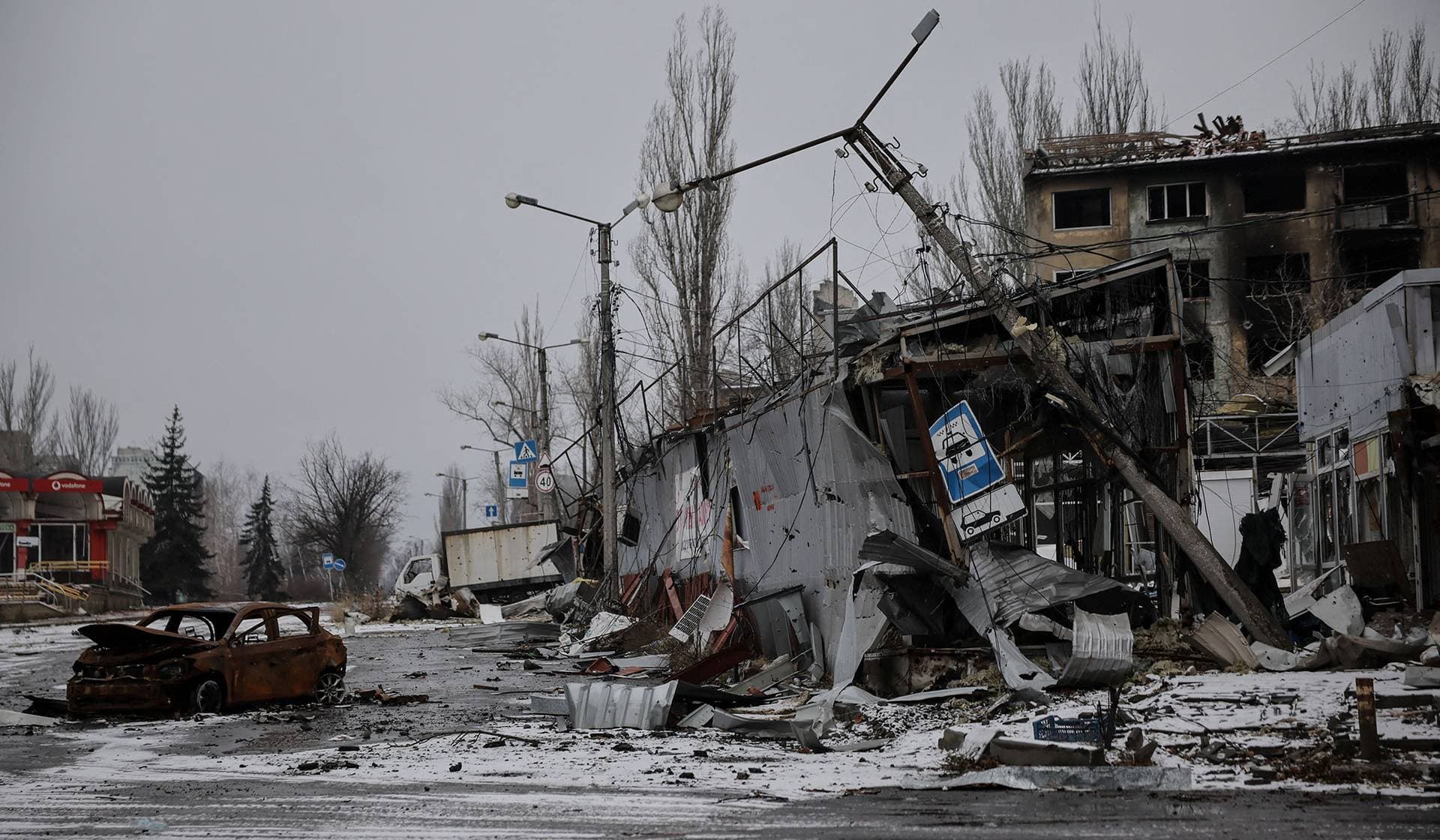 The frontline town of Kostiantynivka damaged by Russian military strikes