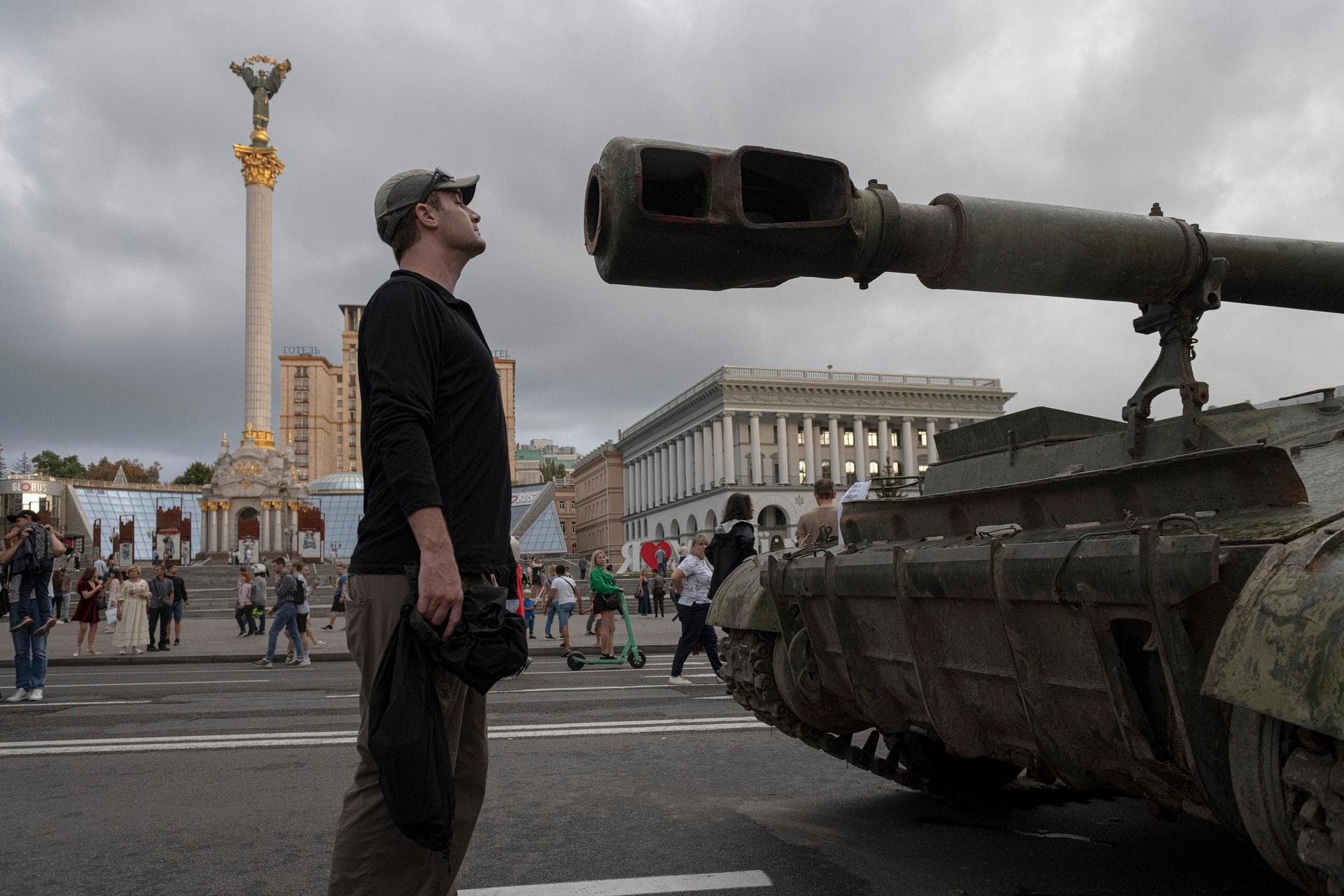 destroyed Russian military vehicles in Kyiv