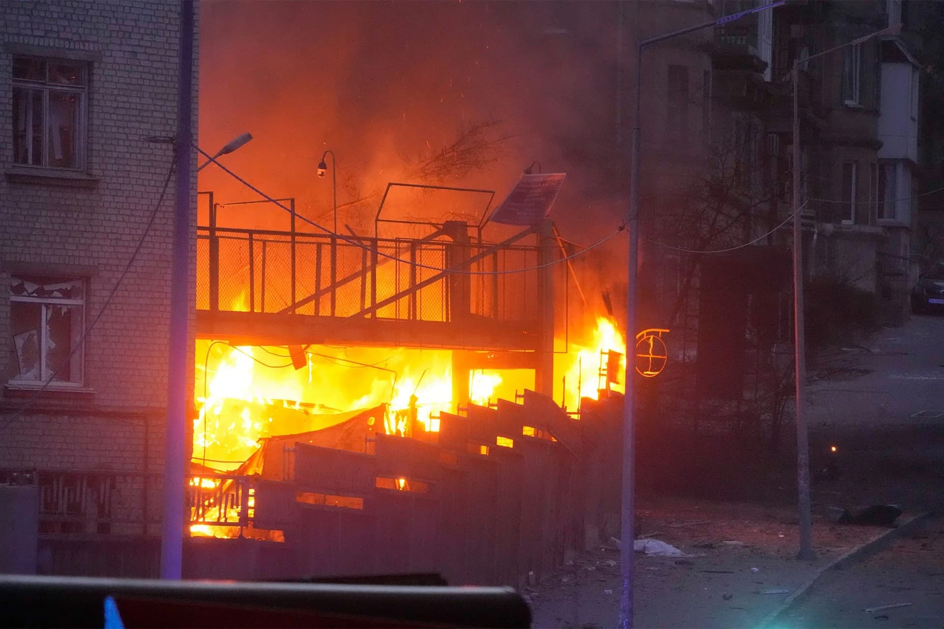 Russian rocket attack in Kyiv