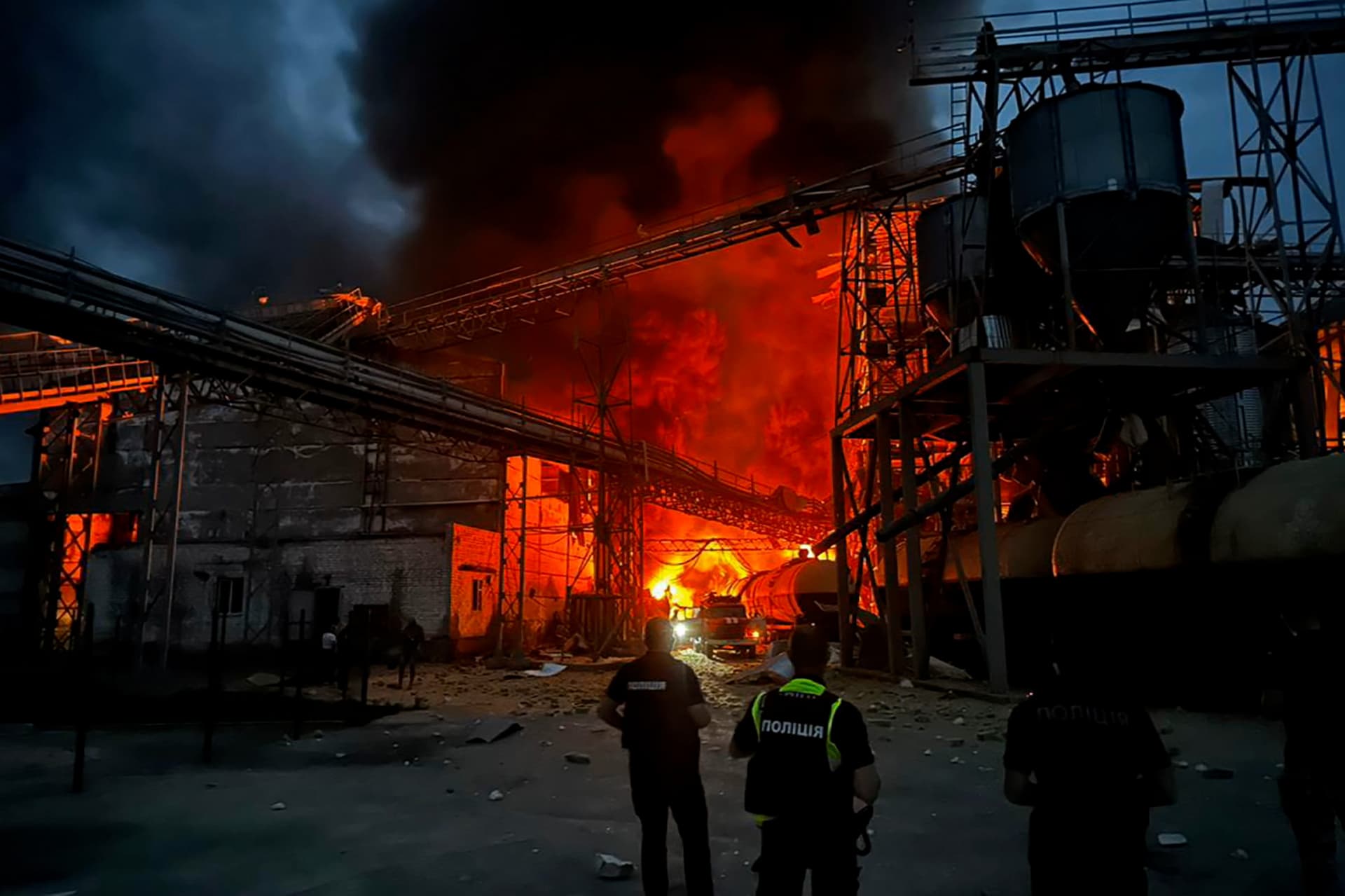 The aftermath of a Russian missile strike at the village of Hoholeve