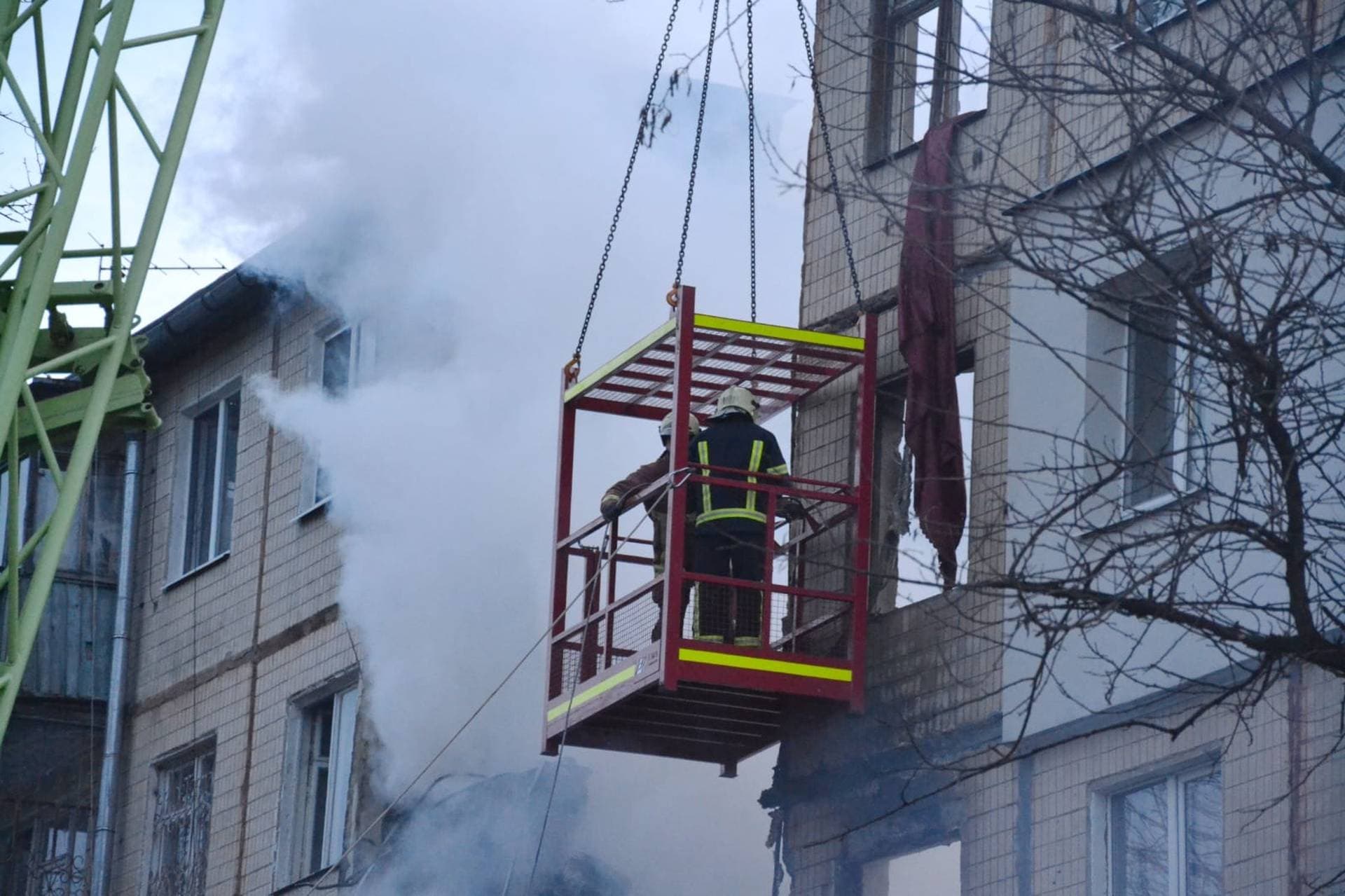 The aftermath of the Russian attack on an apartment building in Sumy on 13 March